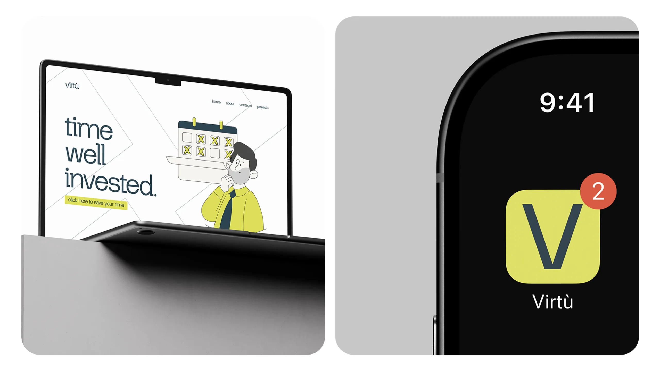 Virtù digital interface and app icon